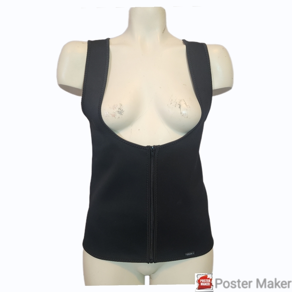Black Zip-Up Vest‎